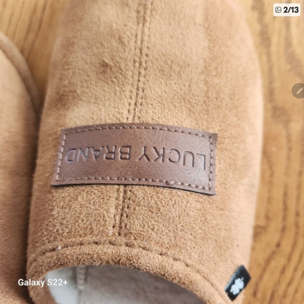 Lucky Brand Tan Suede Slip-On Slippers - Picture 3 of 12